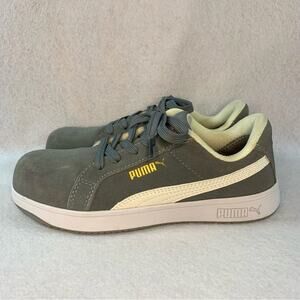 Puma Iconic Suede Mens Composite Toe Sneakers Sz 8  Gray Work Shoe